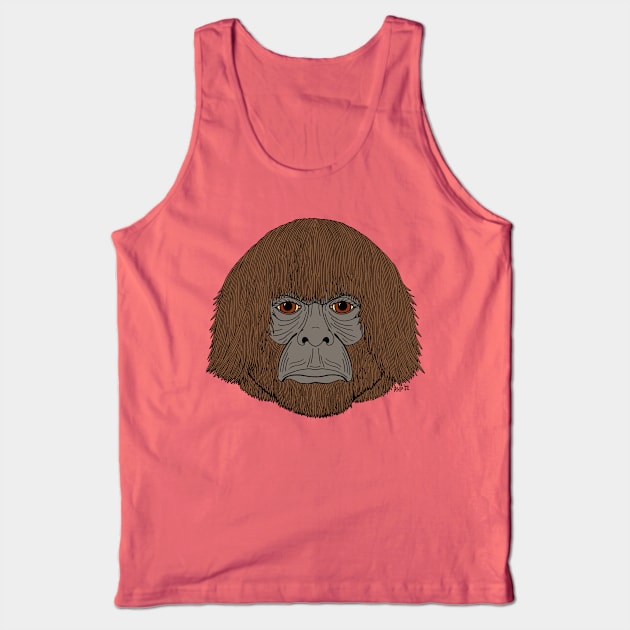 Bigfoot Portrait 2 (Human-Like) Tank Top by AzureLionProductions